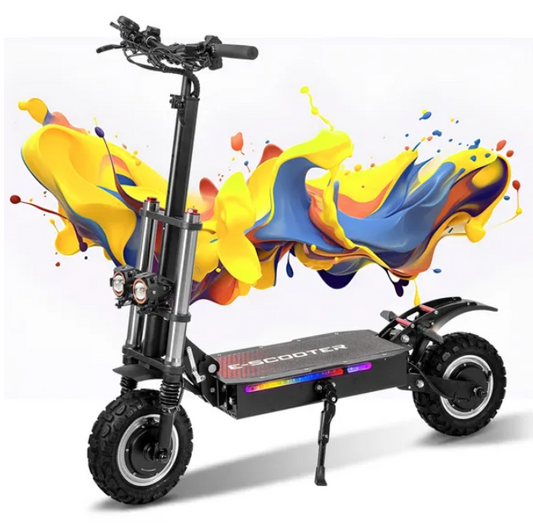 WHOSU Electric Scooter Adults, 6000W Dual Motor Up to 50 mph, 62 Miles Range, 4 Braking System, 11'Off-Road Folding E-Scooter for Adults, Portable E-Scooter
