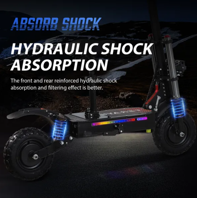 WHOSU Electric Scooter Adults, 6000W Dual Motor Up to 50 mph, 62 Miles Range, 4 Braking System, 11'Off-Road Folding E-Scooter for Adults, Portable E-Scooter