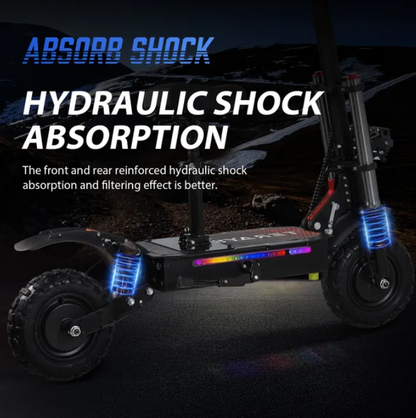 WHOSU Electric Scooter Adults, 6000W Dual Motor Up to 50 mph, 62 Miles Range, 4 Braking System, 11'Off-Road Folding E-Scooter for Adults, Portable E-Scooter
