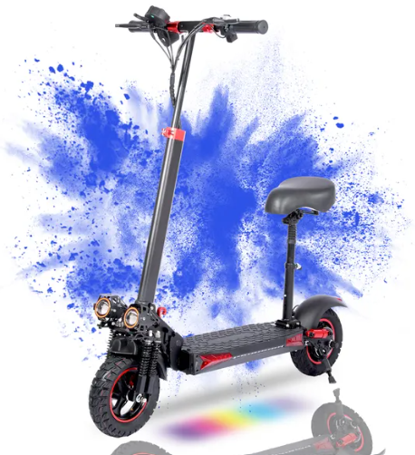 WHOSU 1200W High-Power Electric Scooter with Seat - 34 MPH Max Speed, 33 Mile Range, 11" Off-Road Tires, 4 Brake System, Fast E-Scooter for Adults