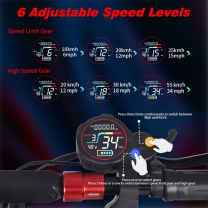 WHOSU 1200W High-Power Electric Scooter with Seat - 34 MPH Max Speed, 33 Mile Range, 11" Off-Road Tires, 4 Brake System, Fast E-Scooter for Adults