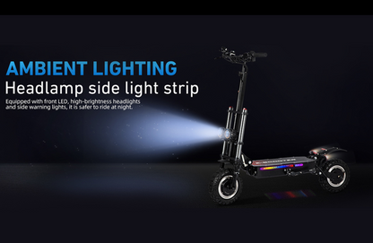 WHOSU Electric Scooter Adults, 6000W Dual Motor Up to 50 mph, 62 Miles Range, 4 Braking System, 11'Off-Road Folding E-Scooter for Adults, Portable E-Scooter